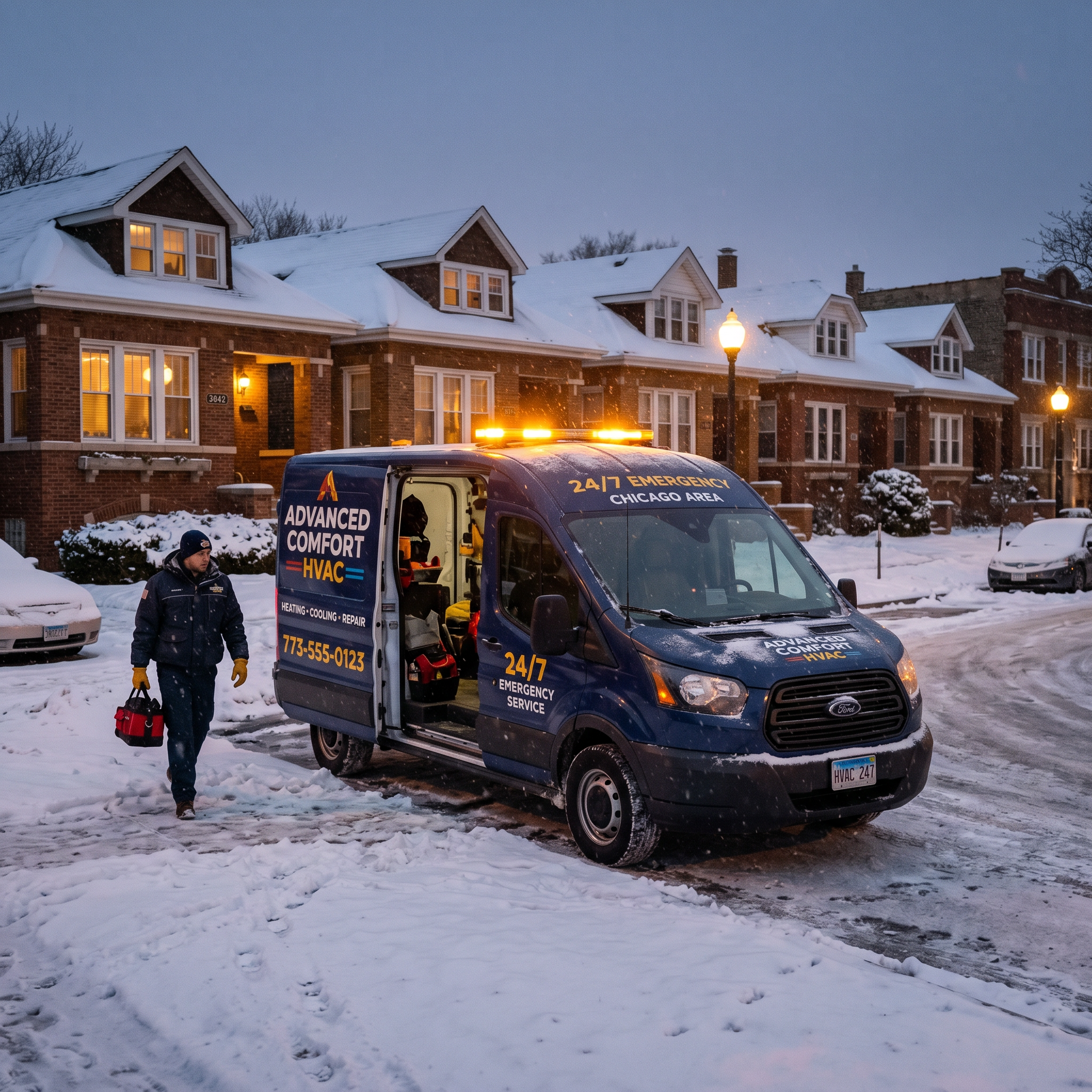 24/7 emergency HVAC service cost estimate for Chicago heating and cooling repair