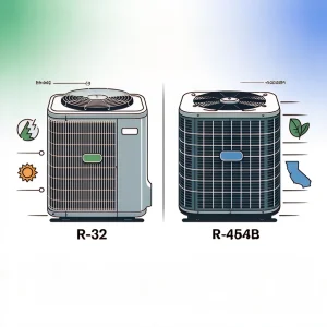 R-32 vs R-454B refrigerant comparison for California AC systems